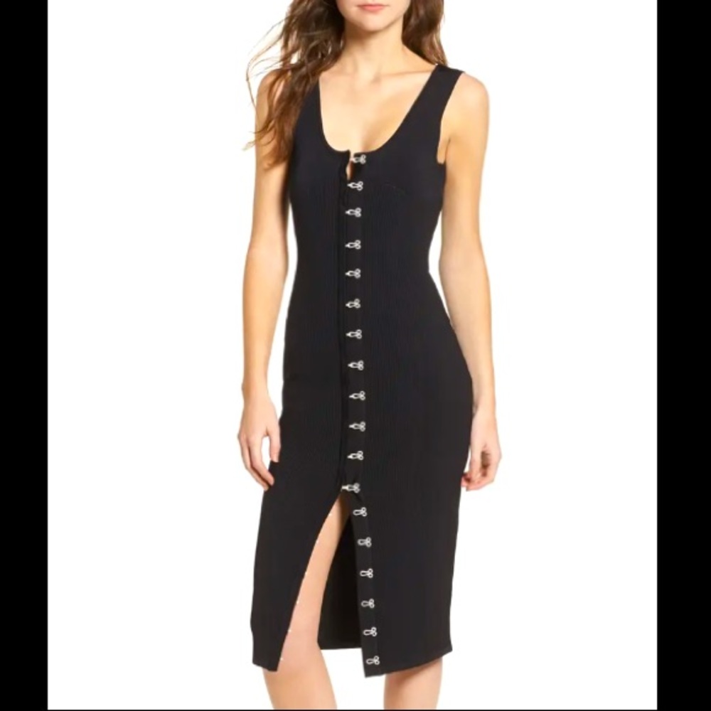 NWT Topshop Hook Front Pointelle Midi Dress - XS